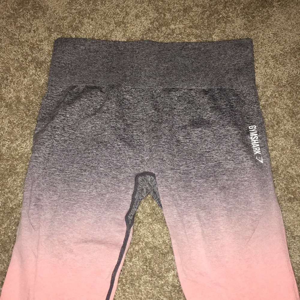 Gymshark Grey/Pink Ombré Leggings, Size L